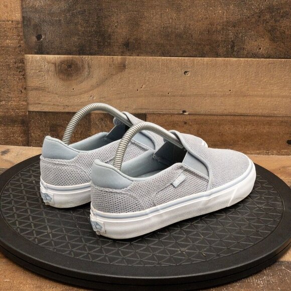 VANS DELUXE COMFORT SLIP ON WOMENS ATHLETIC SHOES LIGHT BLUE SUEDE SIZE 8 - Picture 8 of 9